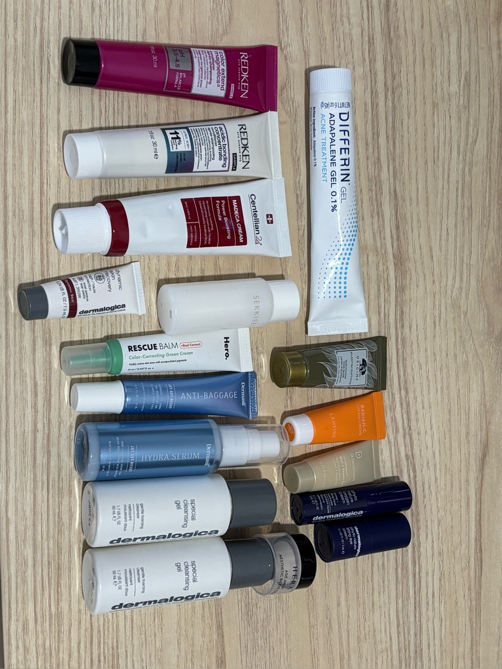 skincare & haircare travel bundle 17pc (redken, sekkisei, dermasil, dermalogica)